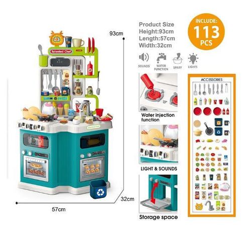купить Игрушечная кухня и посуда Essa 922-180 Set de joacă Bucătărie, 113elem в Кишинёве 
