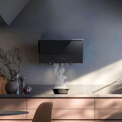 купить Вытяжка Falmec VERSO 85 E.P.CAP. Black Glass RAL 9005 (w/o filter pack) в Кишинёве 