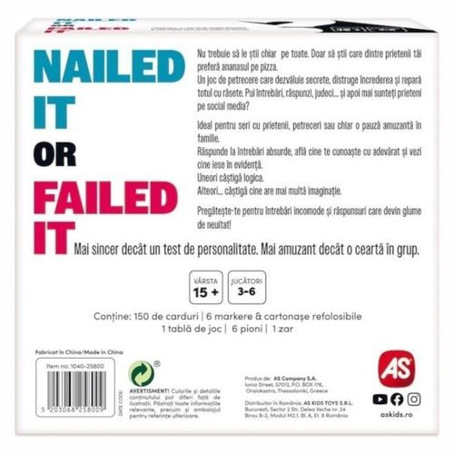 купить Настольная игра As Kids 1040-25800 Nailed It or Failed It в Кишинёве 