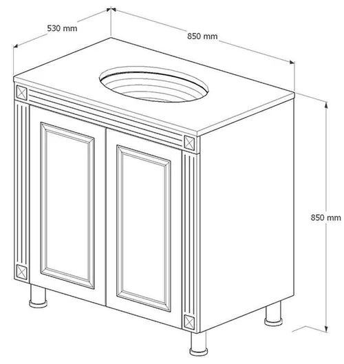 cumpără Dulap pentru lavoar miscellaneous NAPOLEON 85 (GR 85) Alb-Argint New în Chișinău 