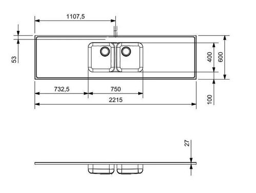 cumpără Chiuvetă bucătărie Reginox R37256 2215x600mm în Chișinău 