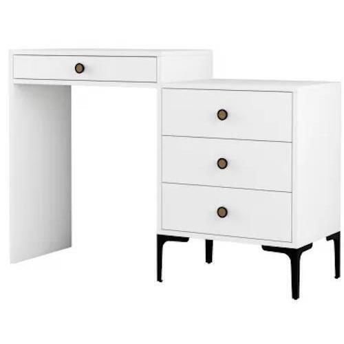 cumpără Măsuţa de toaletă Trendy Lizbon 556, Alb, 124x84x40cm (masa de machiaj) (GTR001465) în Chișinău 