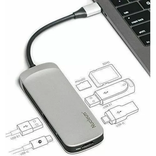 купить Переходник для IT Kingston Nucleum C-HUBC1-SR-EN, USB-C, HDMI, USB-A, SD, microSD, 7 ports в Кишинёве 