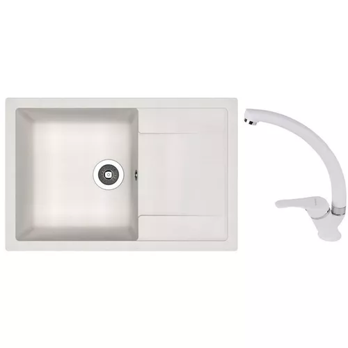 cumpără Chiuvetă bucătărie cu bateria Dr.Gans Techno 760 + SanDonna F 1069 alb în Chișinău 