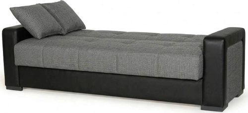 купить Диван Trendy Meda, extensibila cu lada de depozitare, 215x80x80cm, Gri/Negru в Кишинёве 