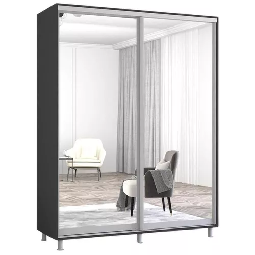 cumpără Dulap Mobildor-Lux Aron-P uși glisante din oglinzi (180x60x240H cm) Anthracite în Chișinău 