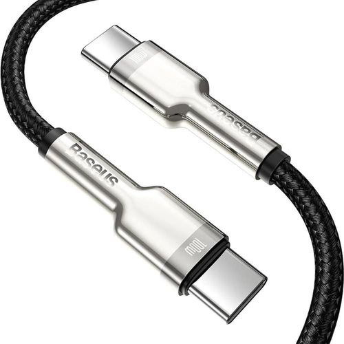 купить Кабель для моб. устройства Baseus CATJK-C01 Type-C - Type-C, Braided, 100W, 1m, Cafule Metal Black в Кишинёве 