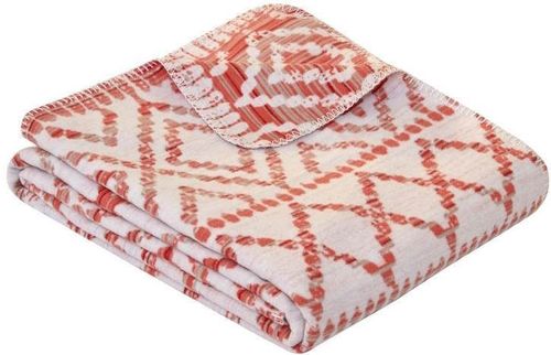 cumpără Textile de casă Ibena 1800/200 Jacquard Baumwolldecke Kailua mith GOTS Zertifikat Redorange/ivory în Chișinău 