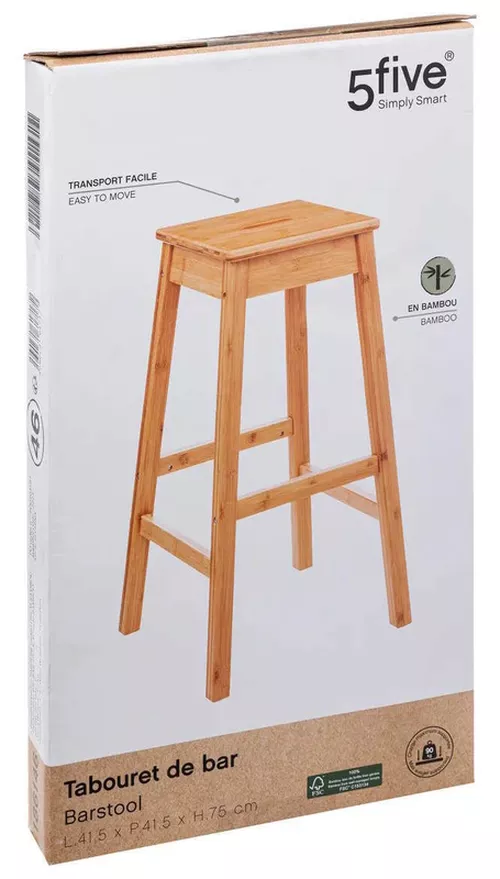 cumpără Scaun de bar 5five 55786 Scaun de bar 41.5x41.5x72cm, bambus în Chișinău 