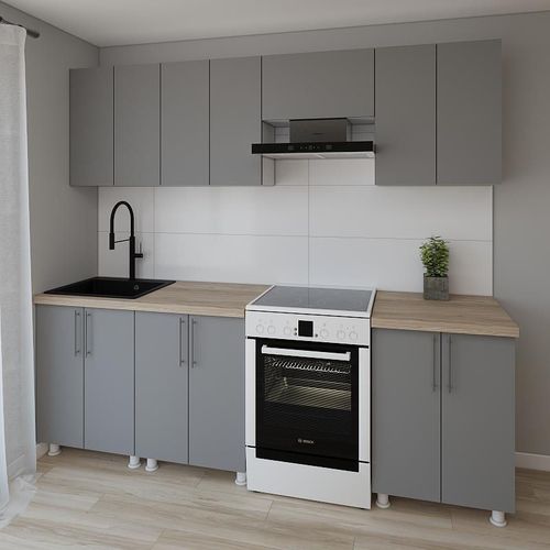 cumpără Mobilă pentru bucatarie Smartex (30023) K1 240cm Grafit în Chișinău 