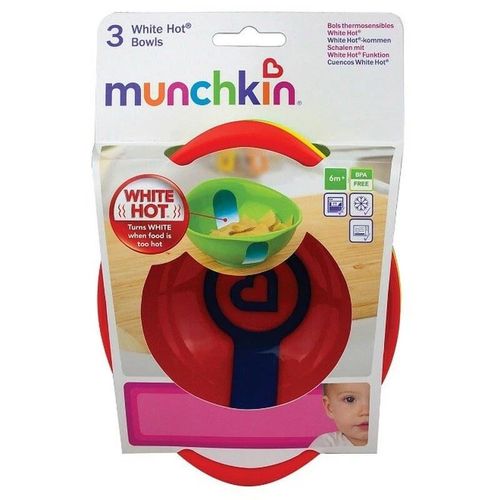 Set 3 boluri pentru copii Munchkin Hot Bowls 