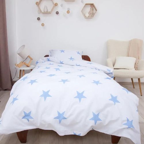 купить Домашний текстиль Relaxe Home 023431 Lenjerie de pat Soft Dreams Single 145x210cm, Stars Blue в Кишинёве 