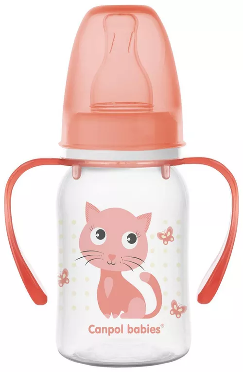 cumpără Cană cu pai Canpol 11/823 Бутылочка с ручкой Happy Animals 120мл (3+)Tritan în Chișinău 
