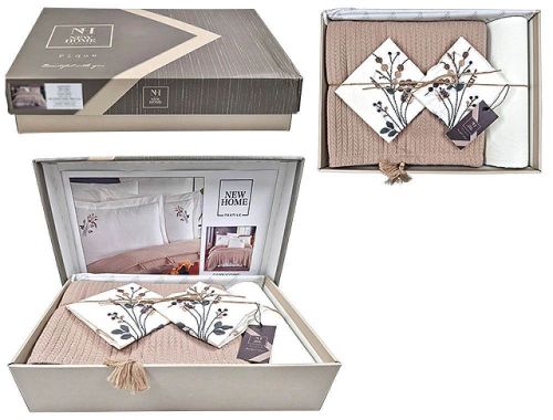 купить Домашний текстиль Promstore 57065.2 Lenjerie de pat 2pers NewHome Pike Caphichino cu broderie в Кишинёве 