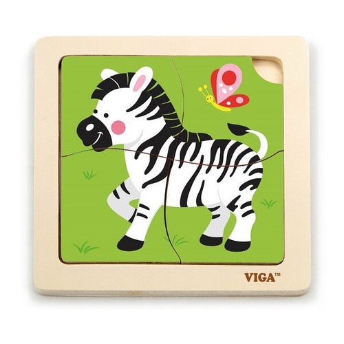 Mini-puzzle din lemn “Zebra”  VIGA 