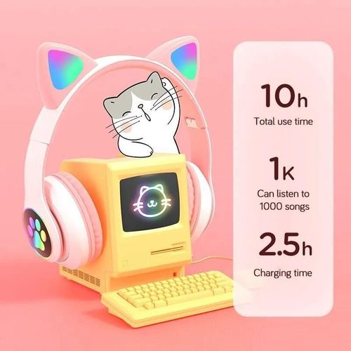 cumpără Căști fără fir Essa STN28-1 Căști Bluetooth Cat Ear (urechi luminiscente) în Chișinău 