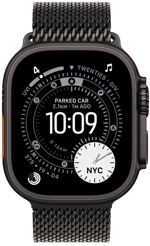 cumpără Ceas inteligent Apple Watch Ultra 3 GPS + Cellular 49mm Black Titanium Case with Black Titanium Milanese Loop - Large MF1T4QI/A în Chișinău 