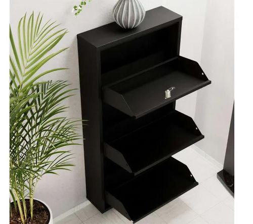 cumpără Raft pentru încălțăminte Trendy Locking 3 Piece Metal-Black, 50x103x15cm în Chișinău 