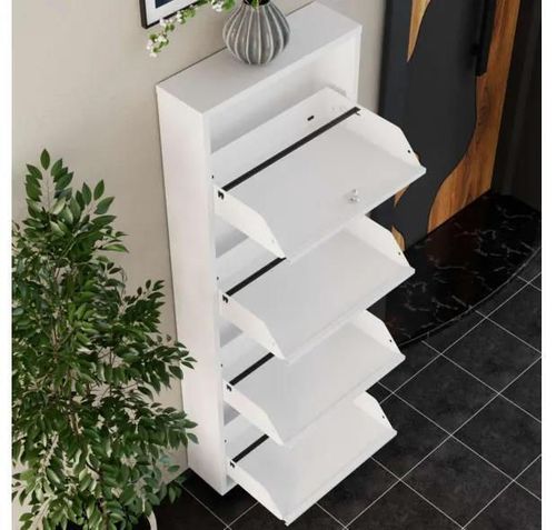 купить Полка для обуви Trendy Locking 4 Piece Metal-White, 50x136x15cm в Кишинёве 
