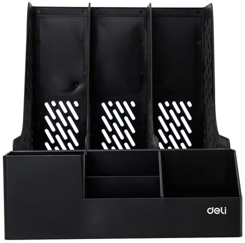 купить Лоток для документов Deli DLEZ00122 Suport documente Maxi A4, 3 compart., negru в Кишинёве 