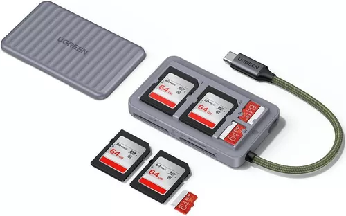 купить Кардридер Ugreen 55886 CM868 3-Slot SD / microSD Card Reader Case 5Gbps USB-C в Кишинёве 