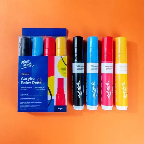 cumpără Set de creație Mont Marte MPN0252 Set markere acrilice Signature, varf lat tesit 15 mm, 4 culori în Chișinău 