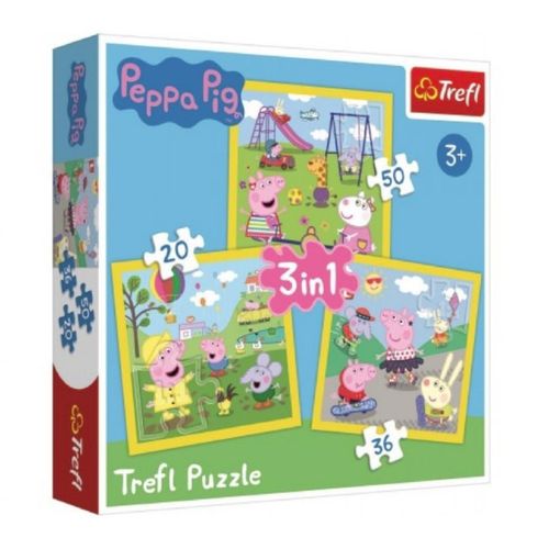 купить Головоломка Trefl 34849 Puzzles 3in1 Peppa-s happy day в Кишинёве 