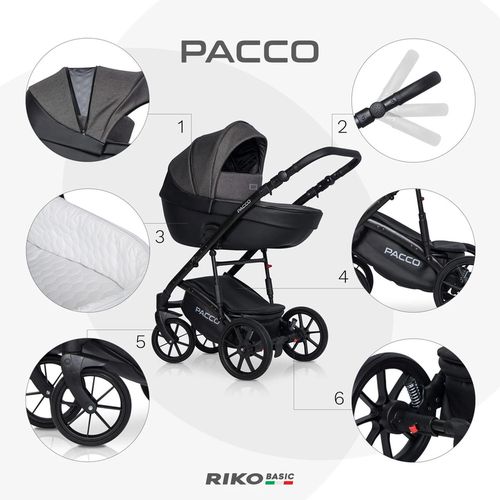 cumpără Сărucior pentru copii Riko Carucior 2in1 Basic Pacco 04 Carbon în Chișinău 
