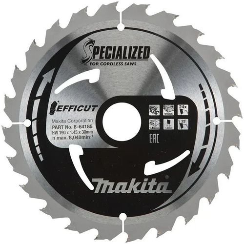 купить Диск отрезной Makita B-64185 Disc ferastrau circ tip efficut 190x30x24 в Кишинёве 