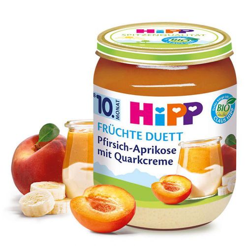 HIPP пюре персик-абрикос со сливочным кремом (7+ мес) 160 г 