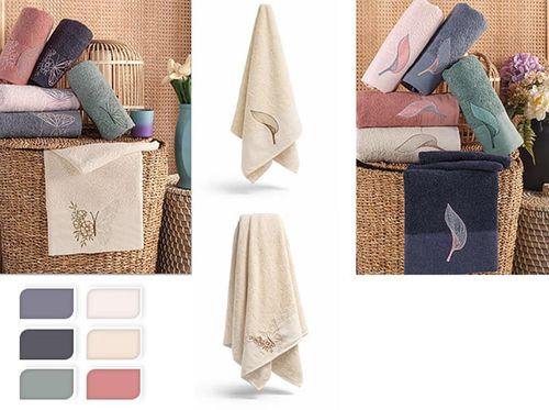 cumpără Textile de casă Promstore 57072 Prosop de baie 70X140cm Ariana Flower Butterfly/Lea, bumbac în Chișinău 