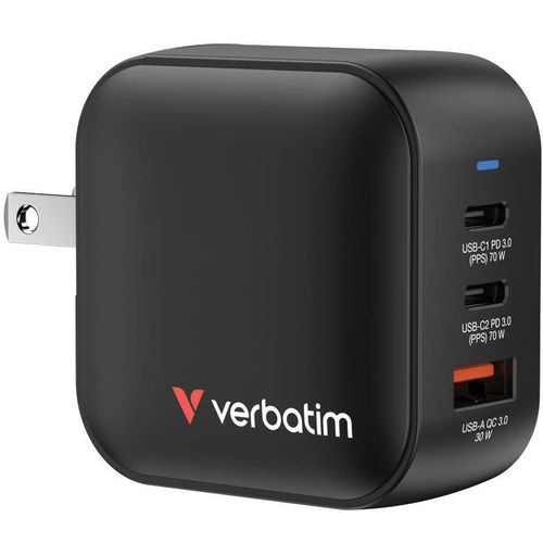cumpără Încărcător cu fir Verbatim VER_32229 Mini GaN Charger 70W, 3 Port, black în Chișinău 