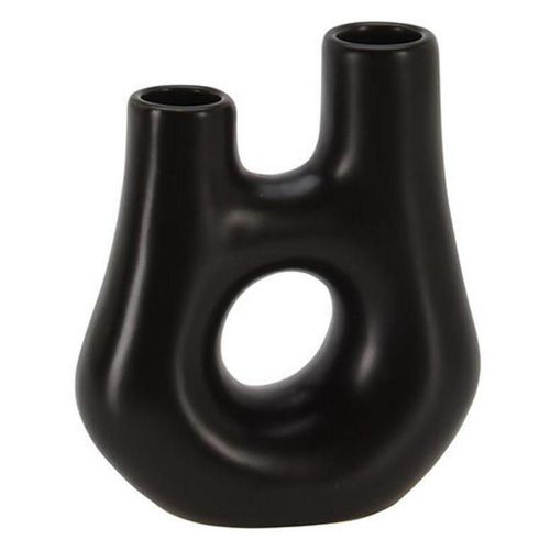 купить Декор Holland 22530 Ваза керамическая Круг с 2 горлышками H13cm, D11cm, черная в Кишинёве 