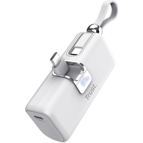 купить Аккумулятор внешний USB (Powerbank) Trust TR26105 PACTO Pocket powerbank, 5000mAh, LED display, White в Кишинёве 