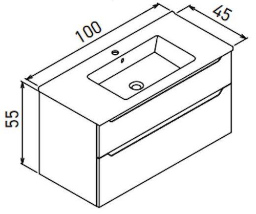 cumpără Dulap pentru lavoar Orka Messina 100 Kasmir matt în Chișinău 