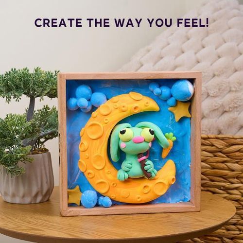 cumpără Set de creație Okto 20032 DIY Set de plastilină ușoară Lumi mici Iepuraș pe Lună în Chișinău 