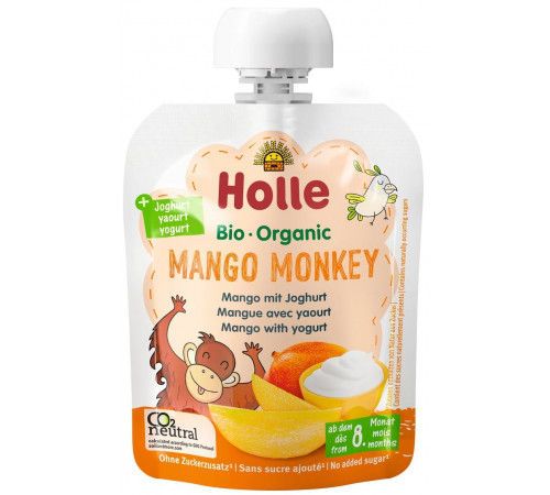 Piure Holle Bio Mango Monkey mango+iaurt (8+ luni) 85 g 