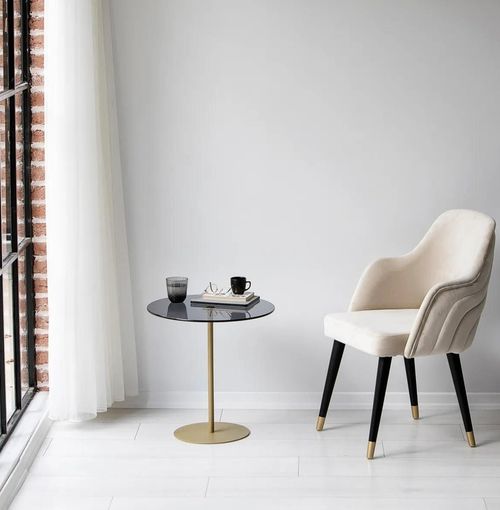 купить Журнальный столик Trendy Chill-Out, Золотой, Темно-серый 50x50x50 см в Кишинёве 