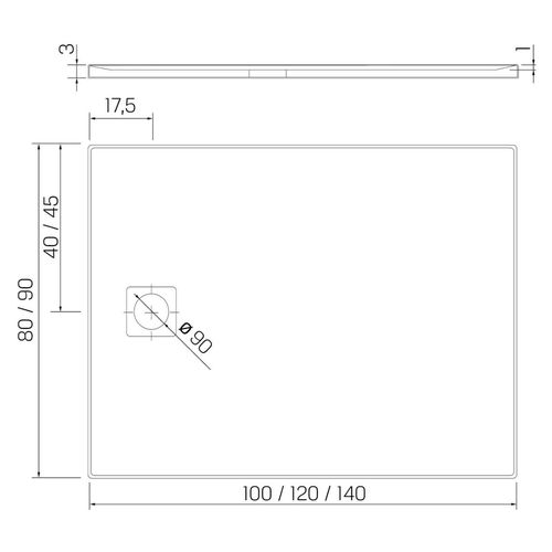 купить Душевой поддон New Trendy Tray Mori white Rectangular 100x80x3 mm B-0432 в Кишинёве 