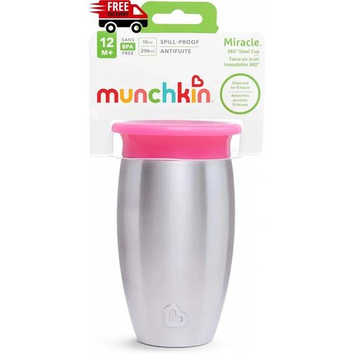 Cana termica Munchkin Stainless Steel Roz (300 ml) 