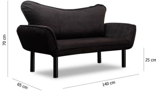 купить Диван Trendy Chatto Negru, 65x70x140cm в Кишинёве 