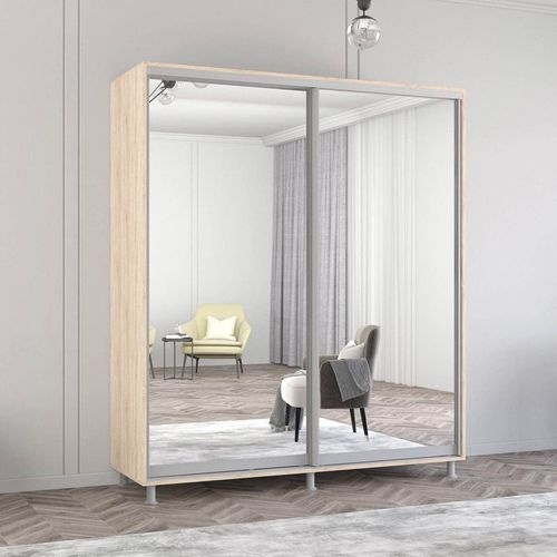 cumpără Dulap Mobildor-Lux Aron cu uși glisante din oglinzi (220x60x220H cm) Sonoma în Chișinău 