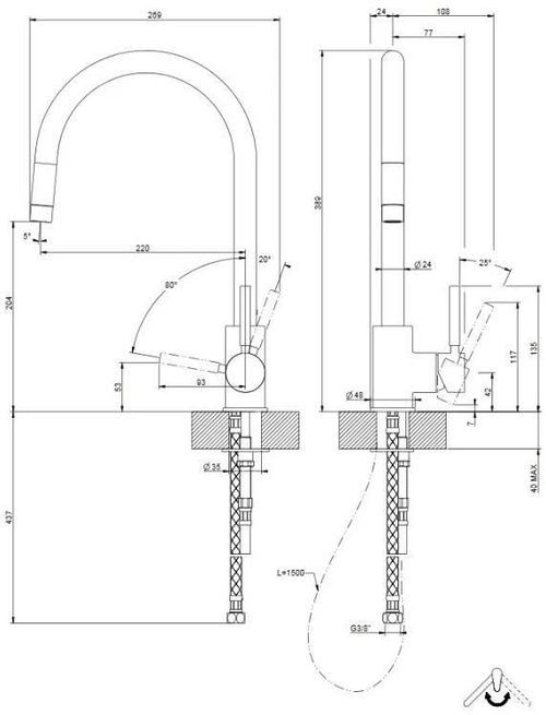 cumpără Bateria bucătărie Gessi 17120-031 Neutron Chrome în Chișinău 