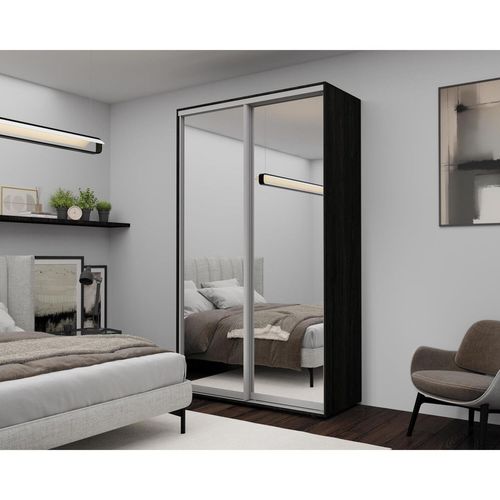 cumpără Dulap Nex Home Dulap cu uși glisante, 140x60x240cm, Oglinda, Carbon în Chișinău 