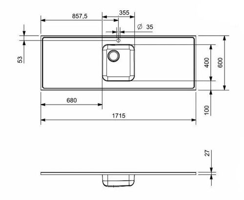 купить Мойка кухонная Reginox R36181 1715x600mm в Кишинёве 