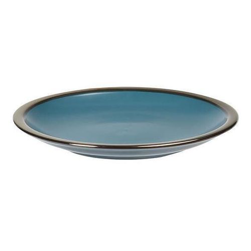 купить Тарелка Promstore 45813 Тарелка десертная 21cm Metallic Rim Blu, керамика в Кишинёве 