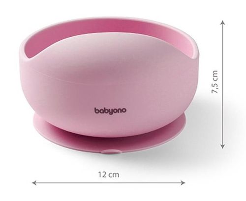 cumpără Seturi pentru hrănire bebelușilor BabyOno 1481/02 Vas din silicon cu ventuza (roz) în Chișinău 