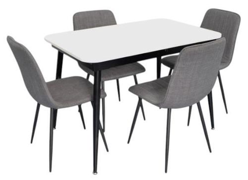 купить Комплект стол и стулья Evelin di Costacurta стол DT-531R B + 4 стула YTC-078B Bjorn-13 (Grey) в Кишинёве 