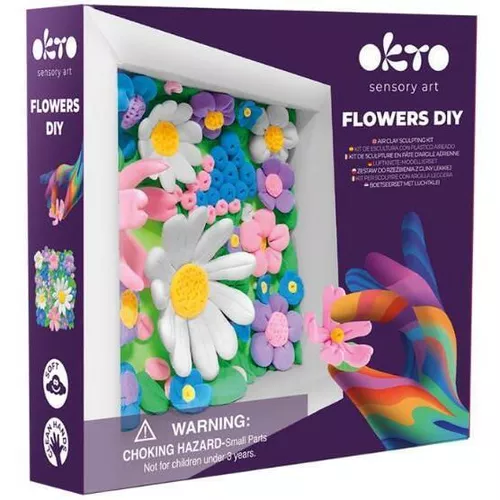 купить Набор для творчества Okto 25027 Tablou 3D pe numere din plastilină aerată Air Clay 15x15cm: Câmp cu flori в Кишинёве 
