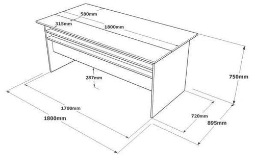 купить Офисный стол Trendy VS1-CGA 180x75x89cm в Кишинёве 